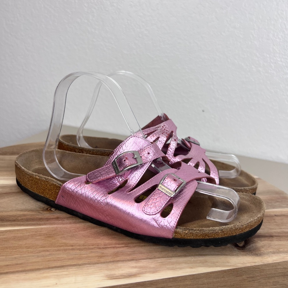 Tatami by Birkenstock Sandals Womens 40 US 9 Pink Metallic Slip On Shoes Comfort
